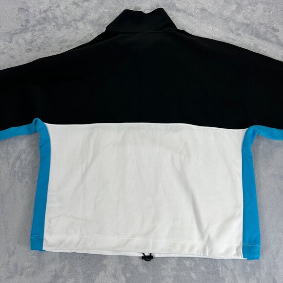 DKNY New York Sport Pullover Women's M White Blue Black - Half Zip Front Pocket - Picture 6 of 10